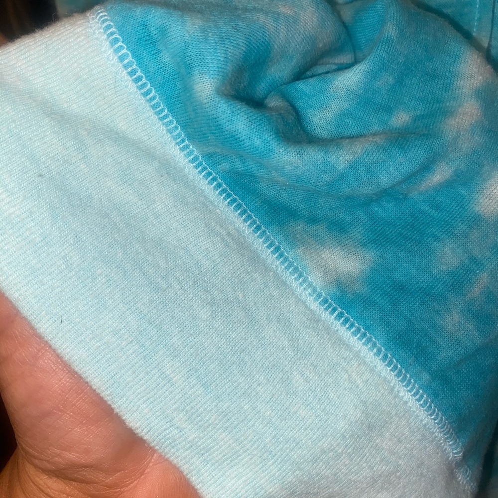 PINK Victorias Secret Lightweight Tie Dye Hoodie Zip-up‎ Teal/Aqua - Picture 3 of 3